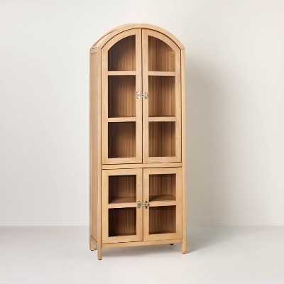 Display Cabinet with Latch Hardware Grooved Back Glass