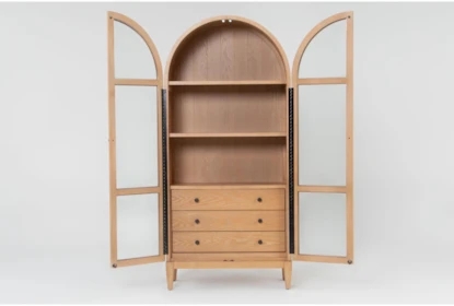 Display Cabinet with Tapered Legs Modern Organic Hutch