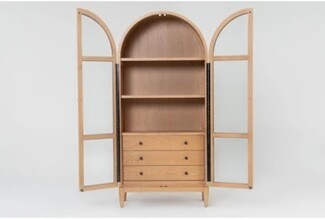 Display Cabinet with Tapered Legs Modern Organic Hutch