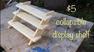 Display Shelf Interlocking Notches 3-Tier Tabletop Riser