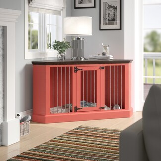 Dog Crate Furniture Corner Design Salmon Coral Crate