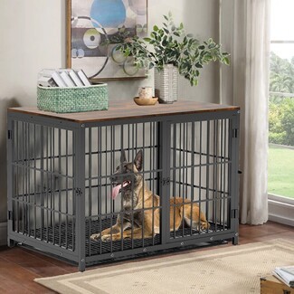 Dog Crate Furniture Hybrid Tabletop with Dual Entry