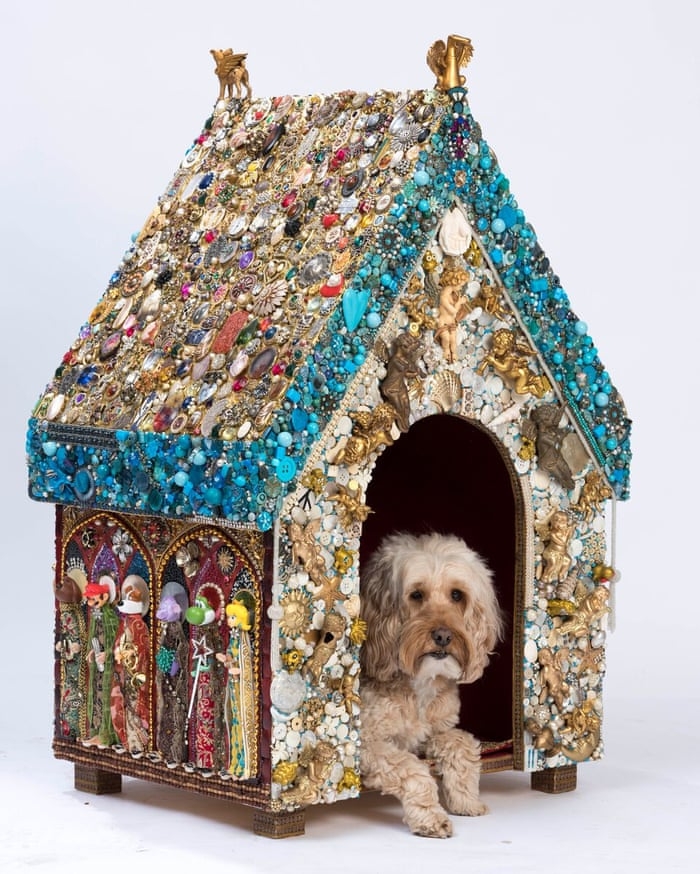 Dog House Jewelry Encrusted Roof Eclectic Kitsch Style