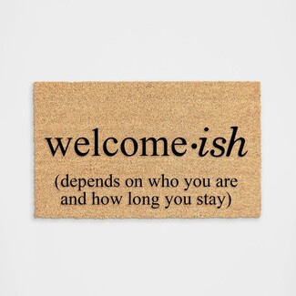 Doormat Cheeky Welcome Home Decor with Serif Typography Print