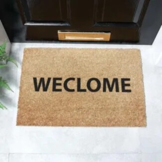 Doormat Funny Typo Doormat with Intentional Misspelling Art