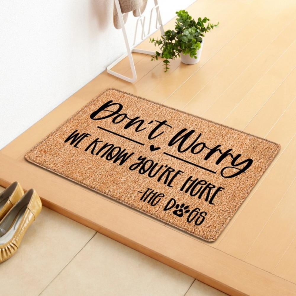 Doormat Non Slip Pet Doormat with Humorous Dog Theme Texture