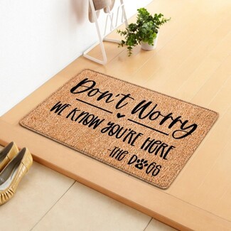 Doormat Non Slip Pet Doormat with Humorous Dog Theme Texture