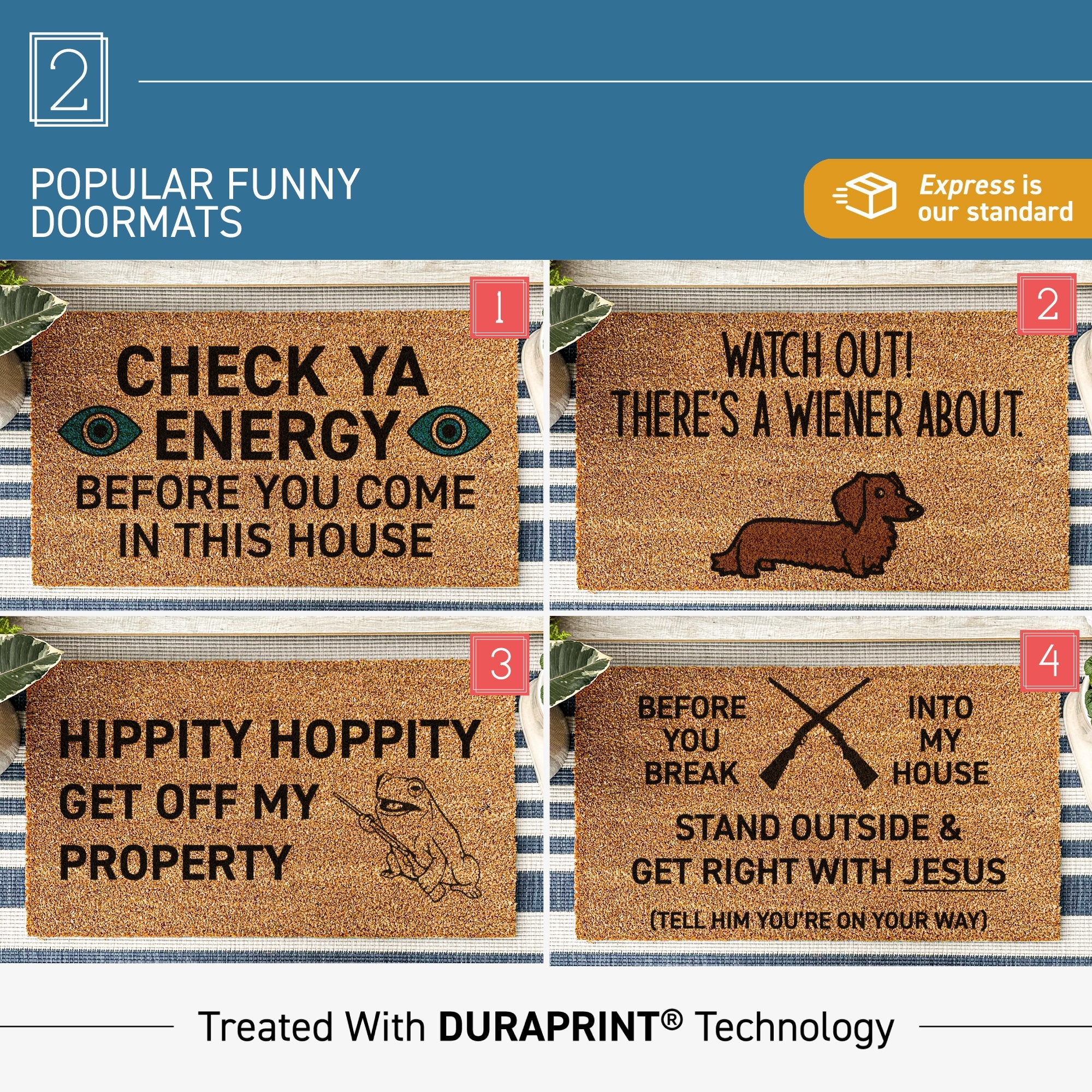 Doormat Quirky Coarse Texture for Statement Porch Rug Styling