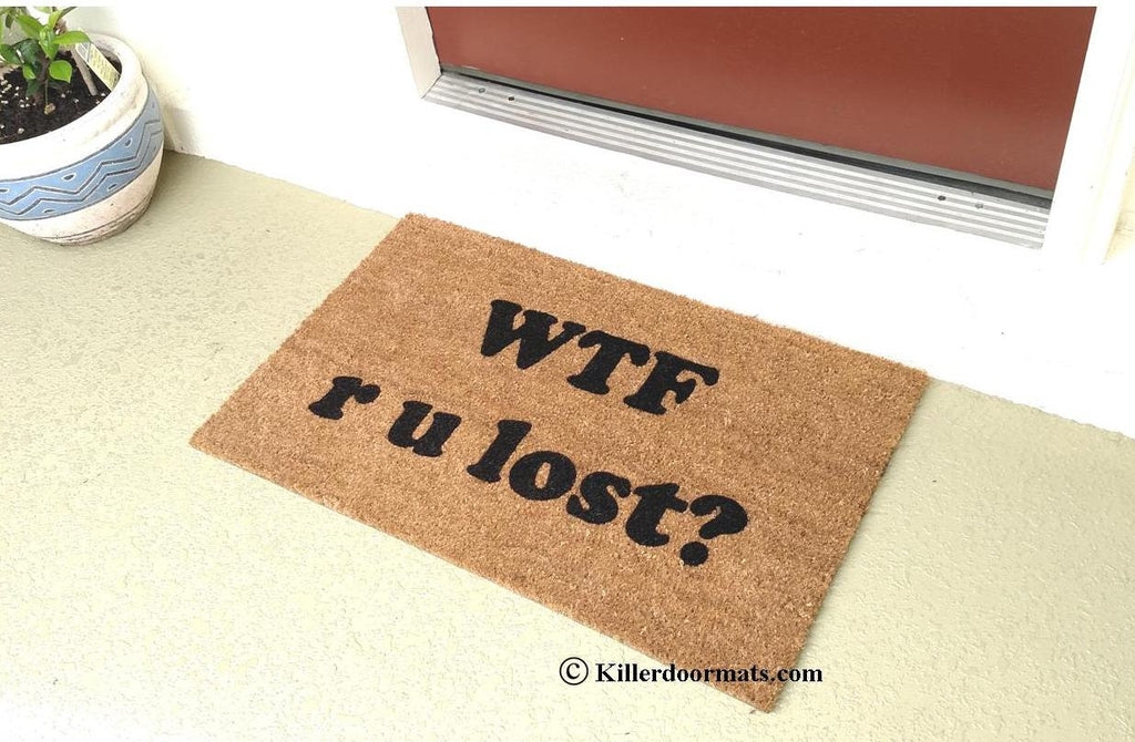 Doormat Rude Funny Doormat with Modern Edgy Serif Font Style