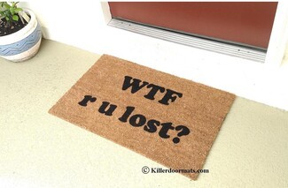 Doormat Rude Funny Doormat with Modern Edgy Serif Font Style