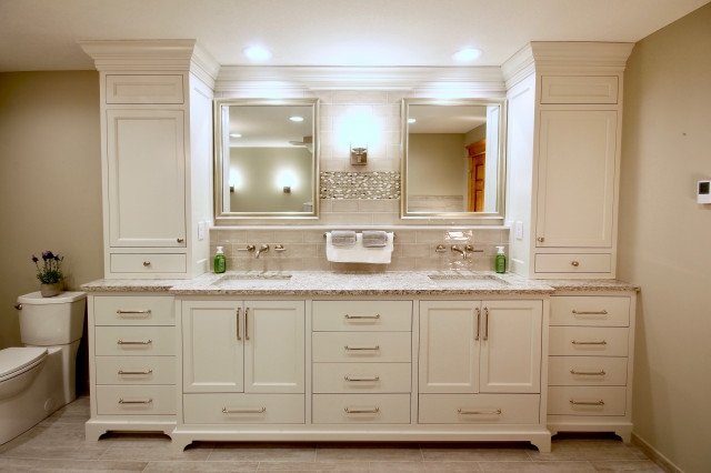 Double Vanity: End Towers and Wall Mounted Faucets