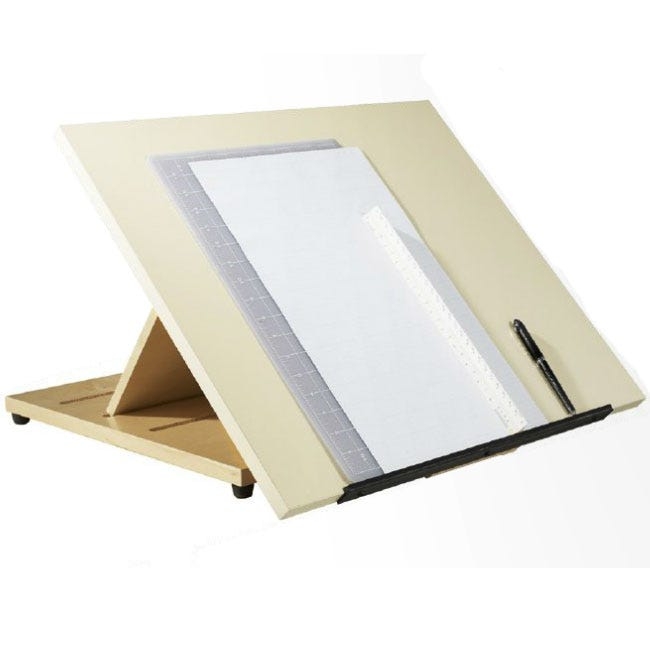 Drafting Table Portable Design Notched Base Wood Table