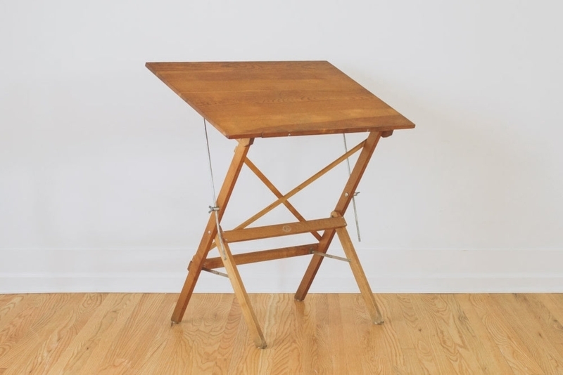 Drafting Table X Frame Legs Vintage Industrial Drawing Desk