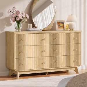 Drawer Dresser Fluted Fronts Arched Base Bedroom Storage