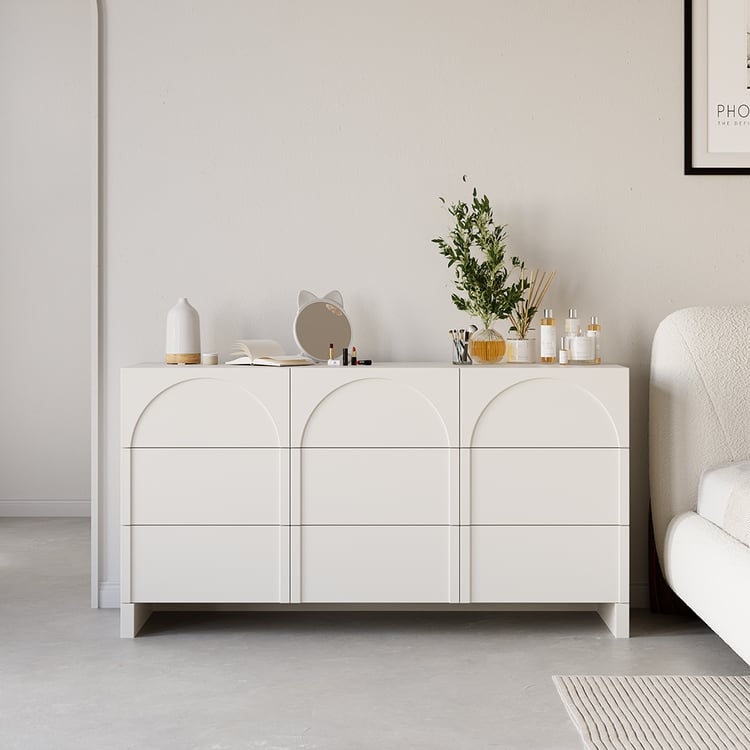 Dresser Arched Panels Cream White Nordic Arch Dresser