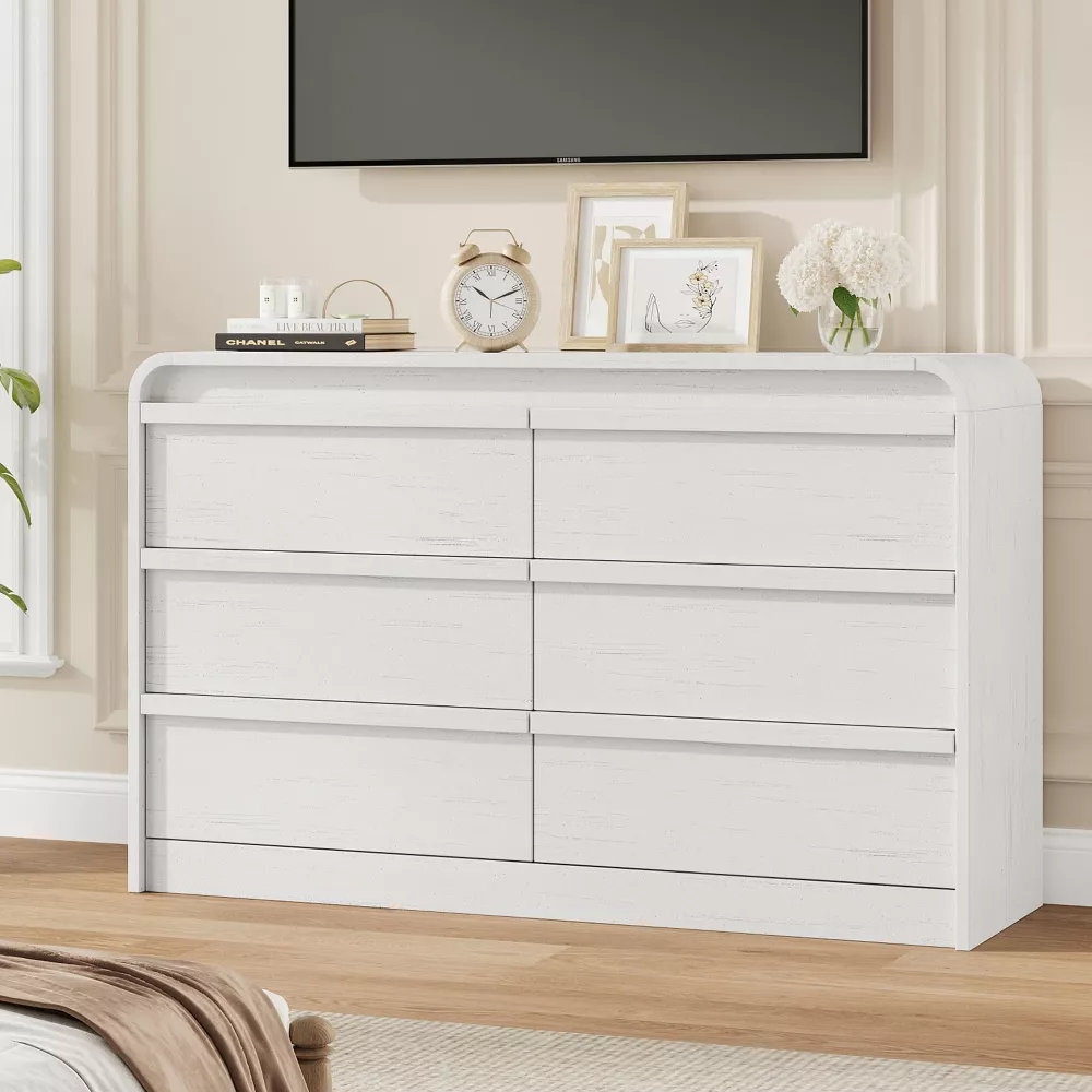Dresser Curved Edges Textured Waterfall Edge Dresser