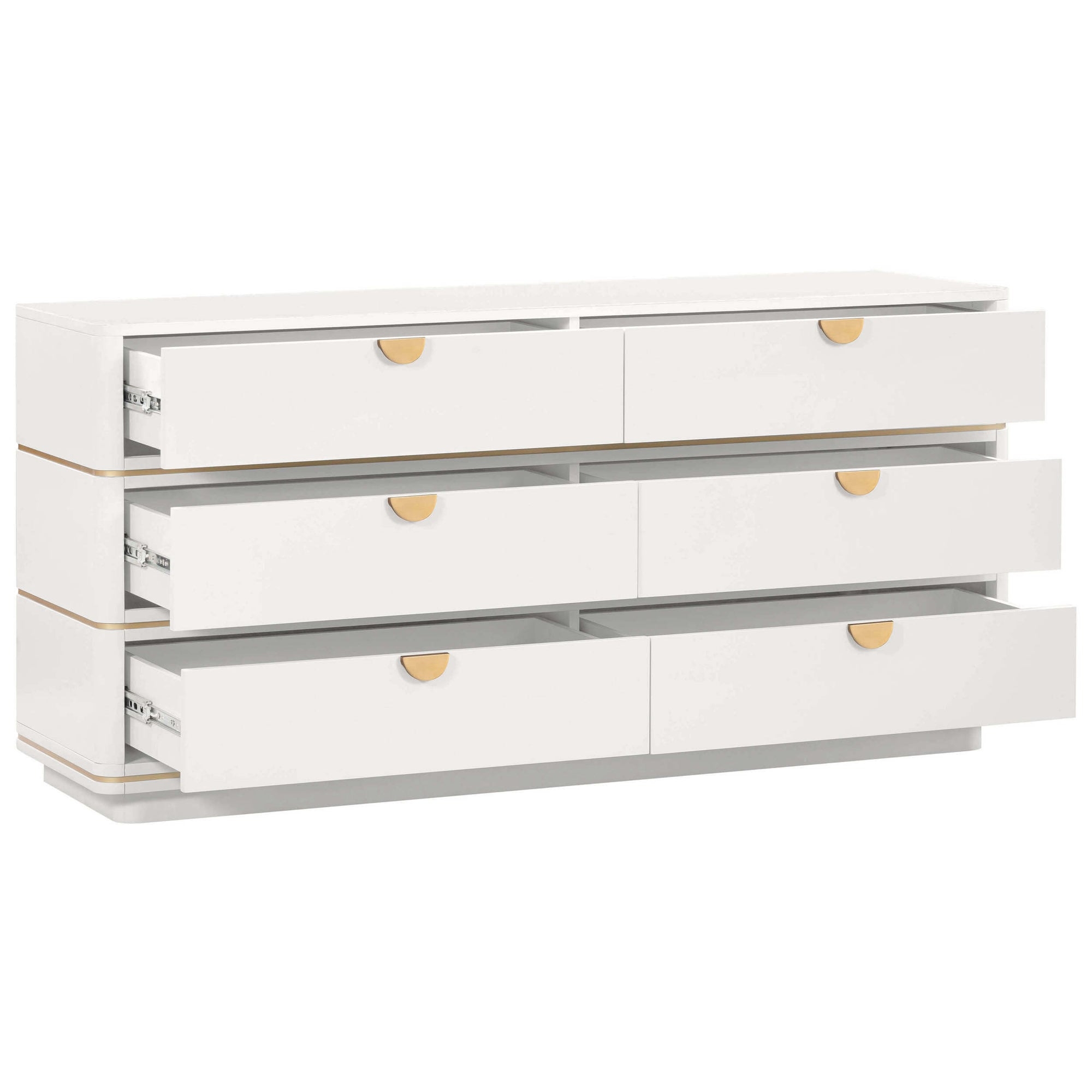 Dresser Half Moon Pulls Gold Inlay Contemporary Luxe Storage