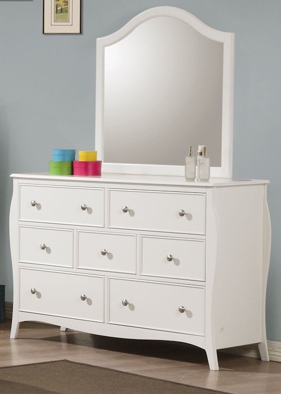 Dresser With Mirror Arched Frame White Bedroom Chest