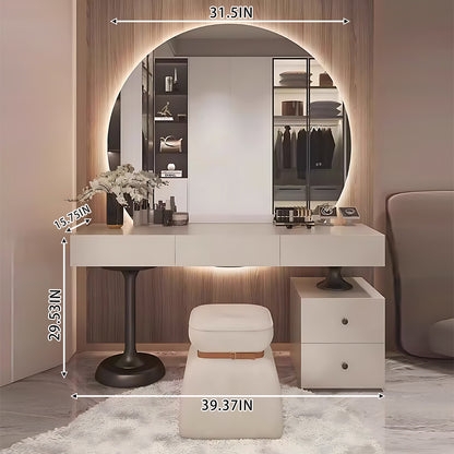 Dressing Table: Minimalist Vanity Set Backlit Halo