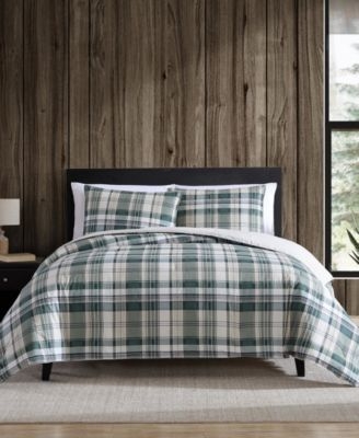 Duvet Cover Set: Timbers Plaid Lodge Style Bedding Matte