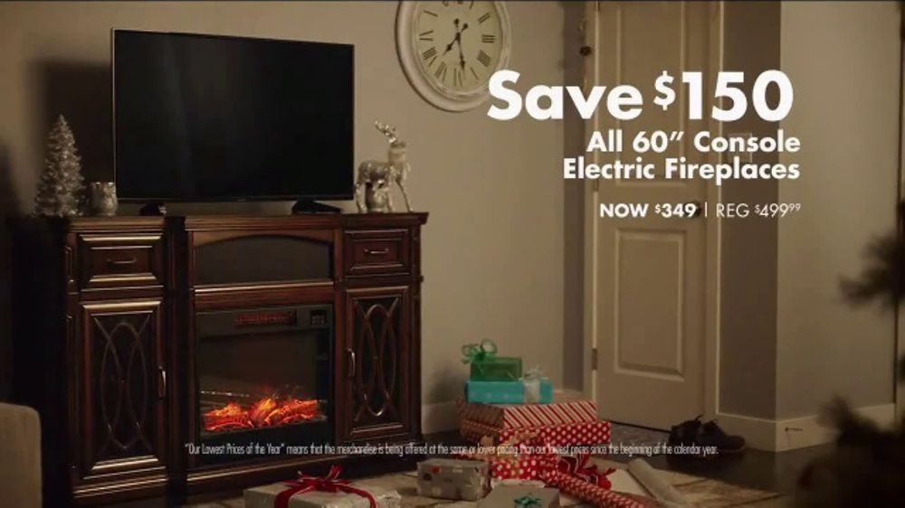 Electric Fireplace Console With Door Lattice Dark Wood Console