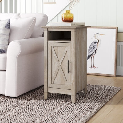 End Table with X-brace Door and Narrow Farmhouse End Table