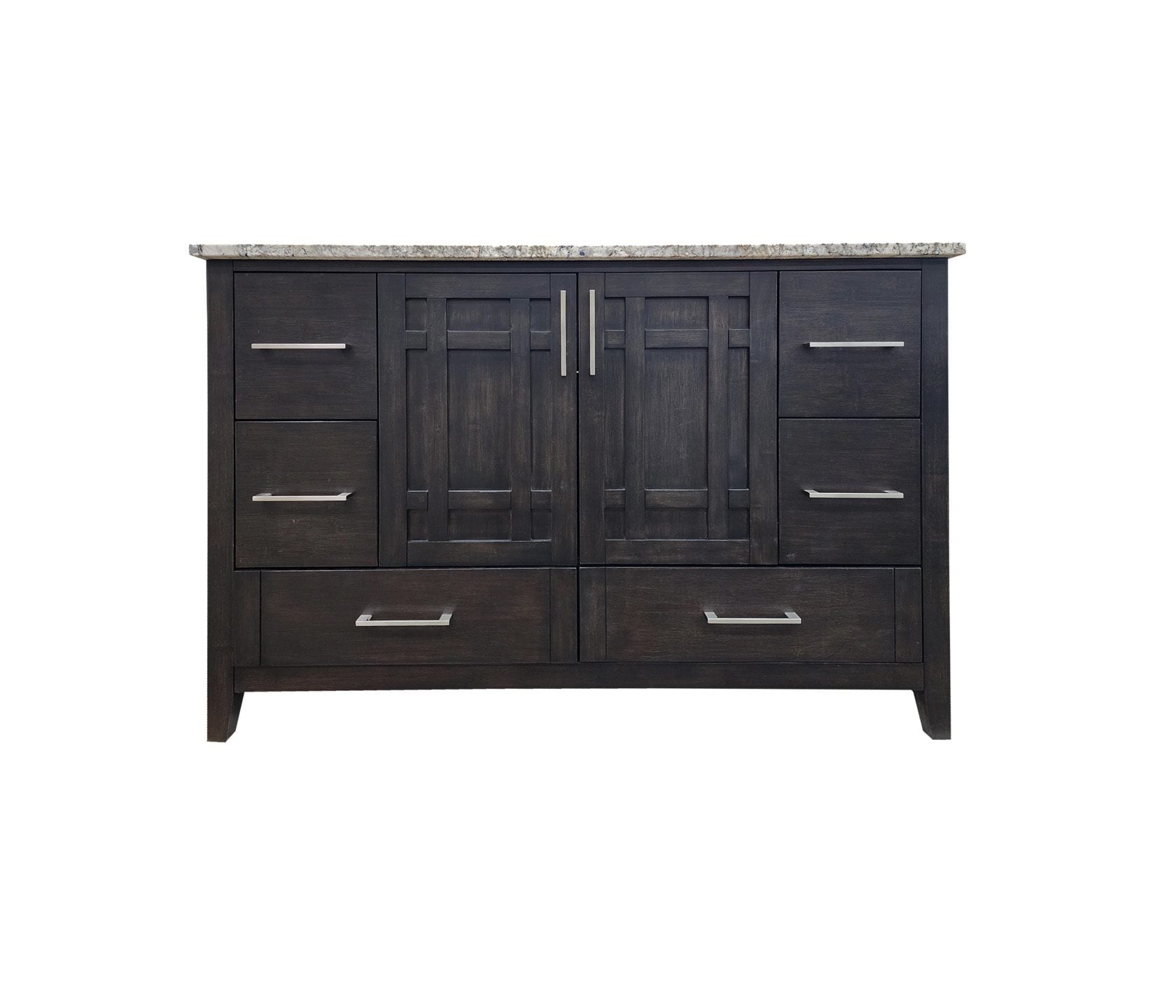 Espresso Bamboo Vanity with Grid Door Panels and Drawers