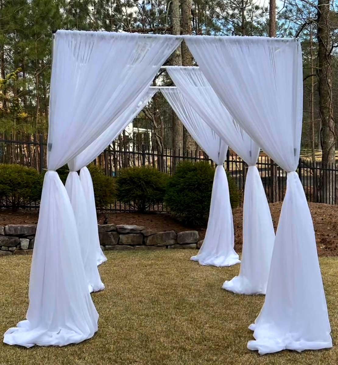 Event Canopy with Extended Frame and Gathered Drapery