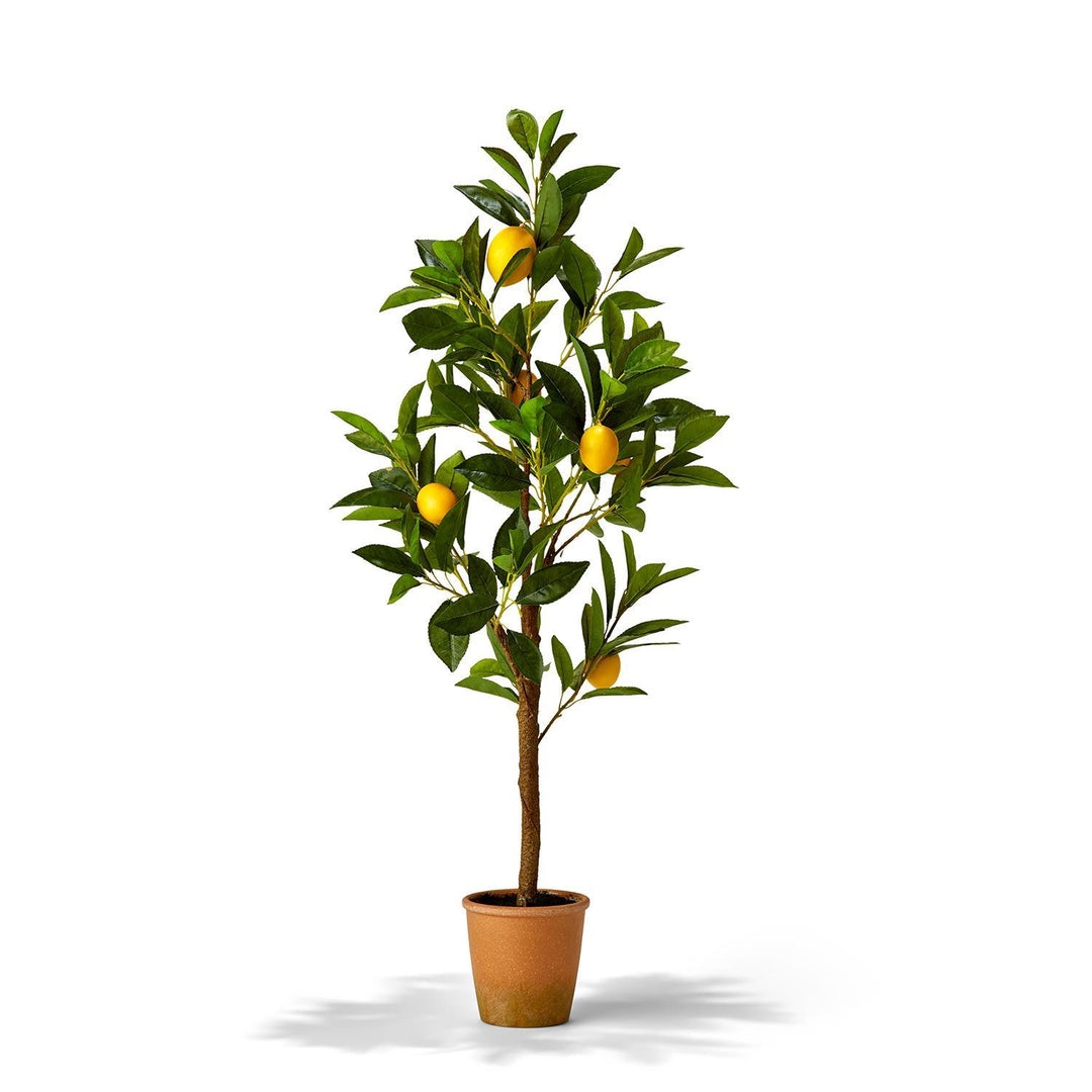 Faux Lemon Tree Terracotta Toned Pot 35 Inch Faux Lemon Tree