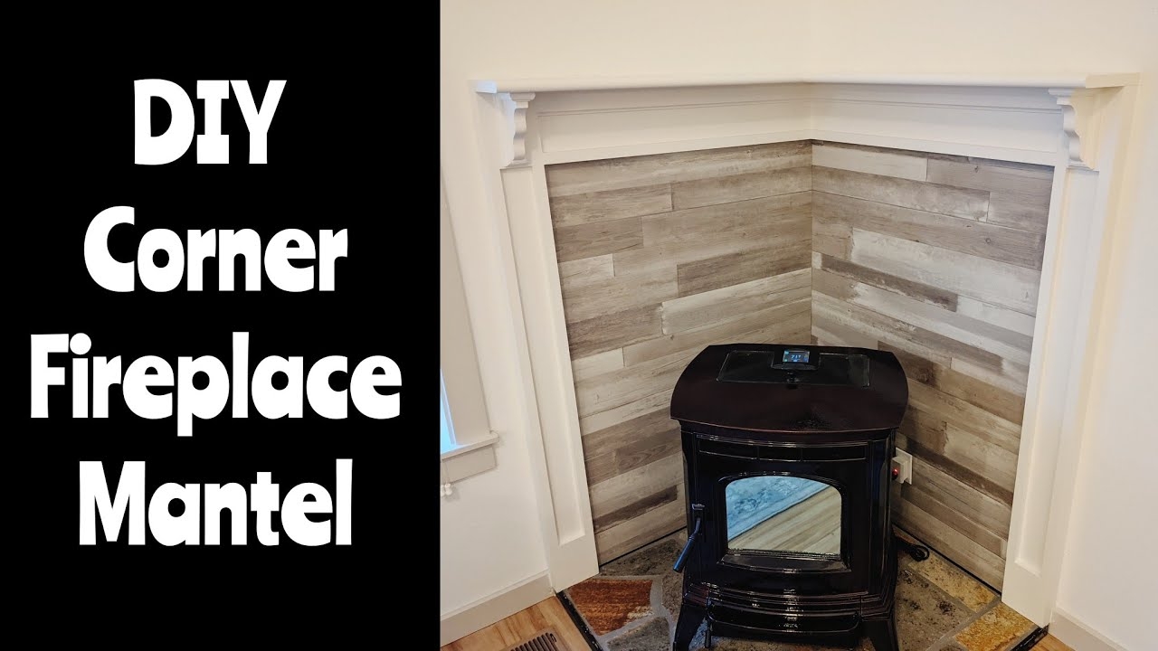 Fireplace Mantel Corner Fit Surround With Wood Accent Wall
