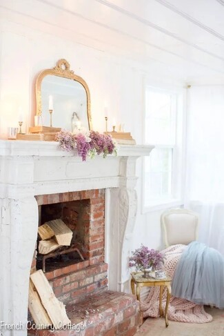 Fireplace Mantel Distressed White Finish Decor