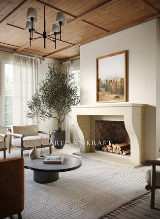 Fireplace Mantel Ivory Curved Corbel Supports Design