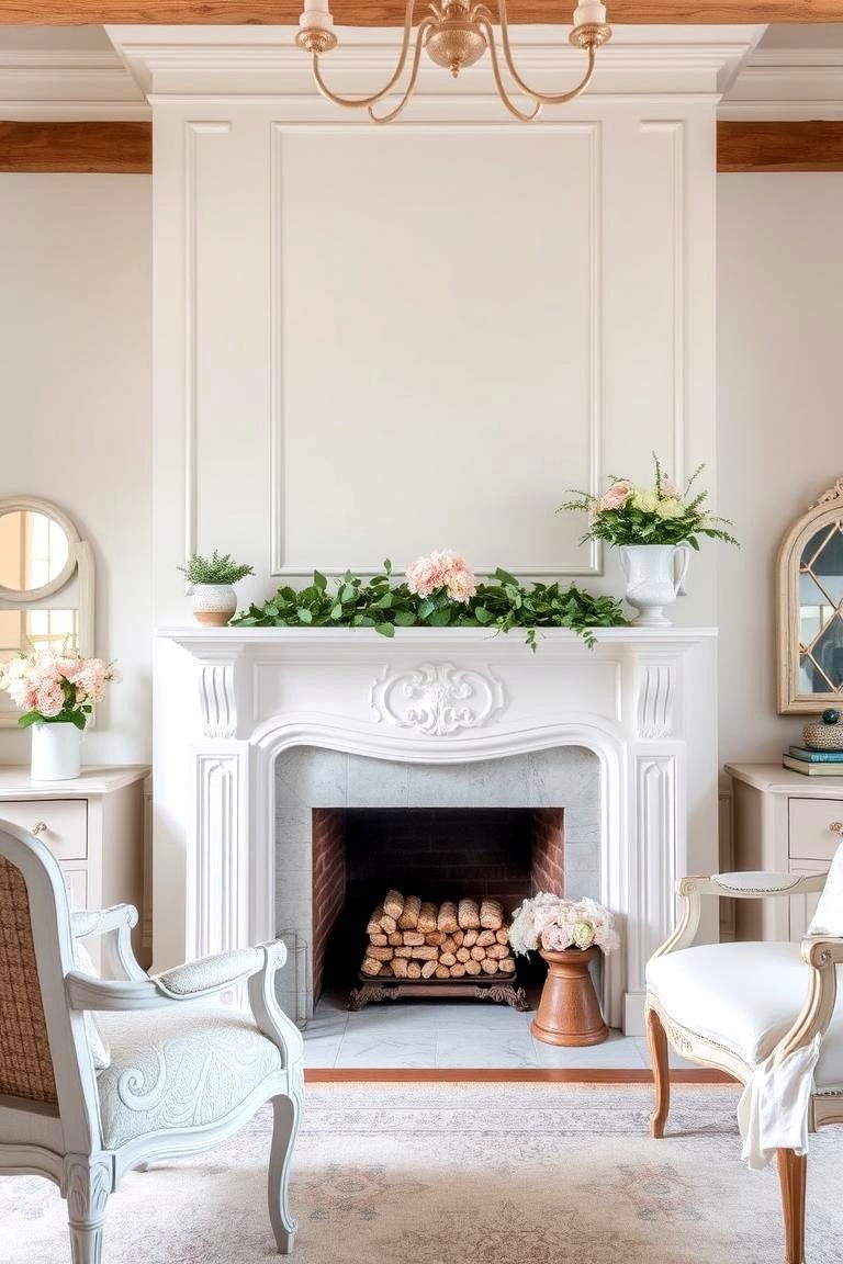 Fireplace Mantel Paneled Overmantel Wall Decoration
