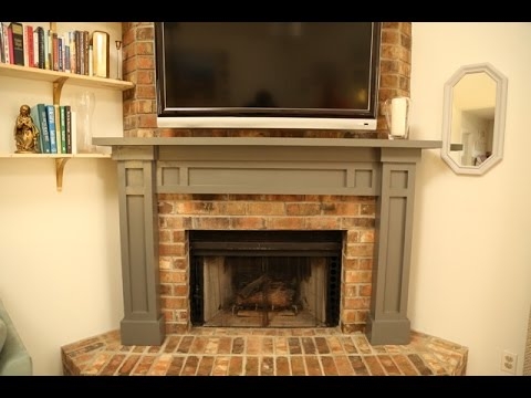 Fireplace Mantel Slate Gray Finish With Box Beam Construction