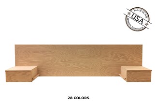 Floating Headboard in natural oak with 111 inch wide back panel