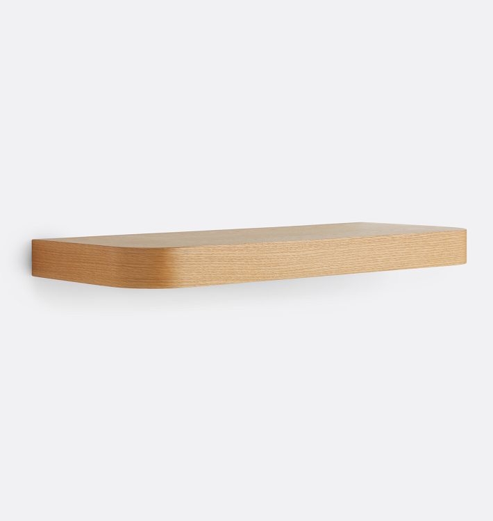Floating Shelf Radiused Corners White Oak Thick Wood