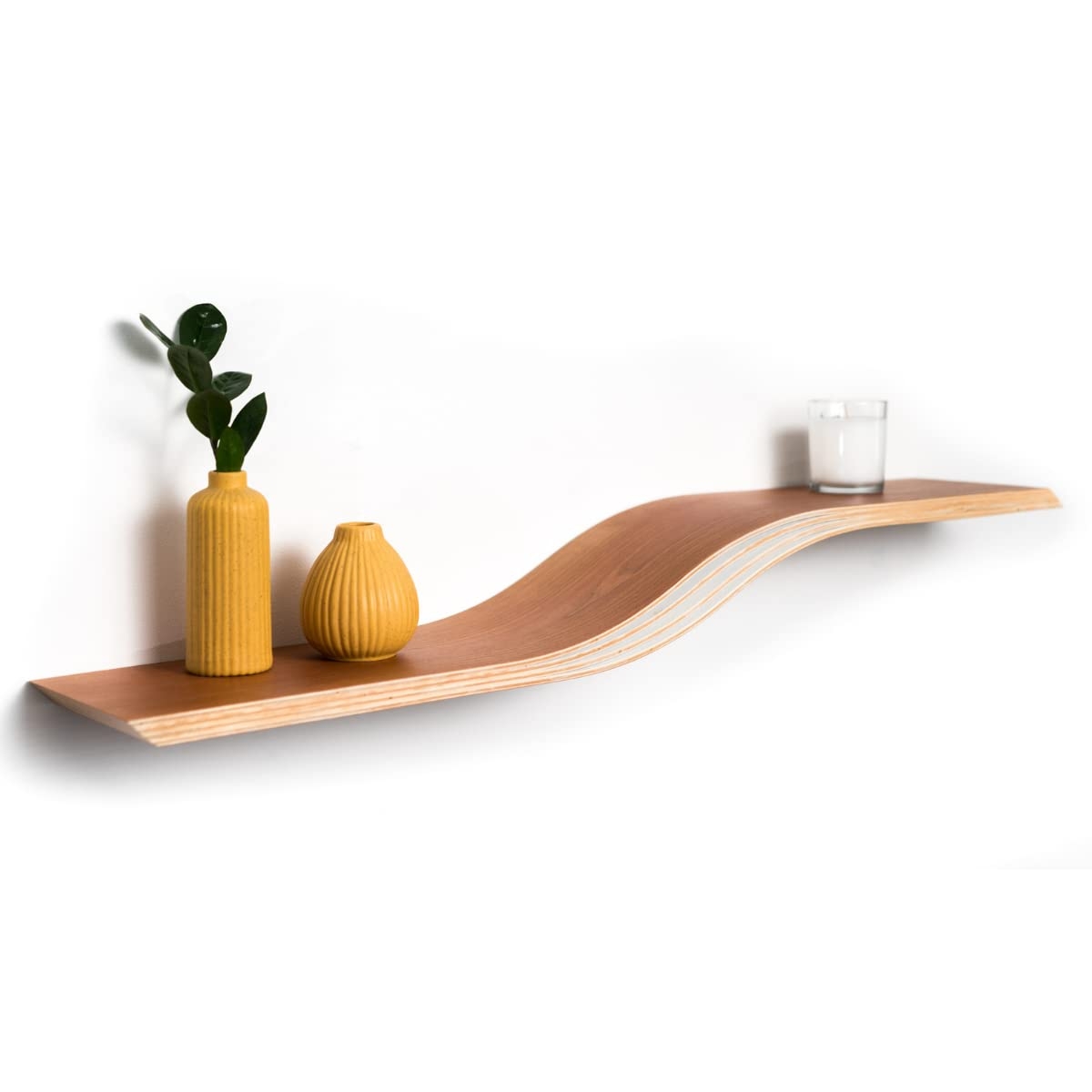 Floating Shelf Wave Design and Exposed Plywood Edges