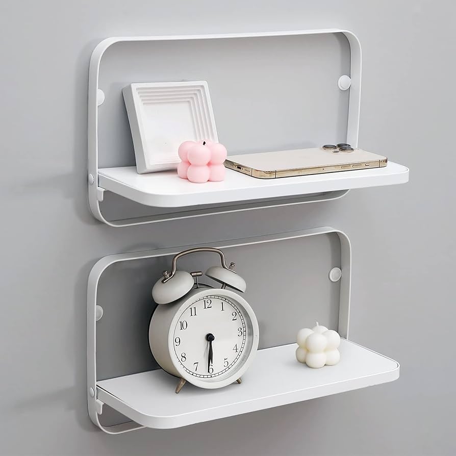 Floating Shelves Rounded Metal Frame Space Saving Display