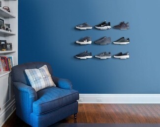 Floating Shoe Shelves: Acrylic Display Grid for Sneaker Wall