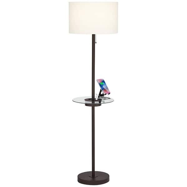 Floor Lamp Bronze USB Charging Station and Phone Holder Hub