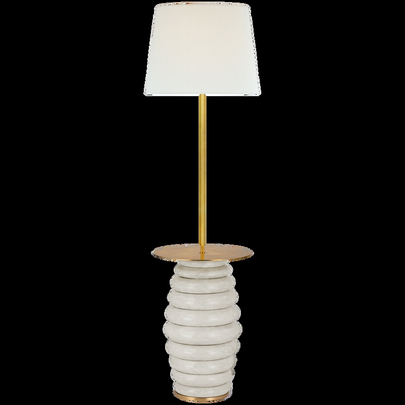 Floor Lamp Gold Ribbed Stone Base Modern Classic Design
