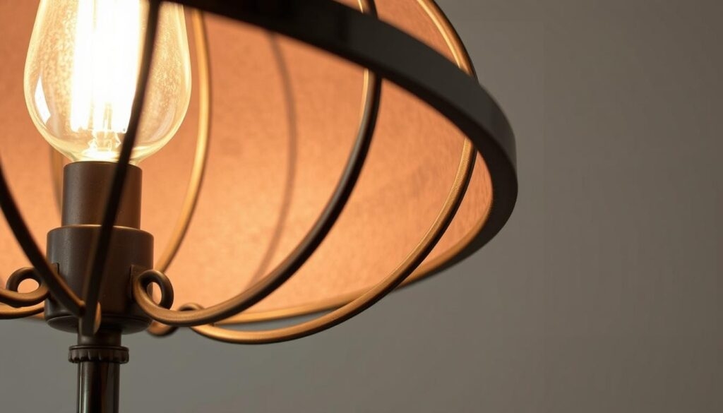Floor Lamp Iron Curved Cage with Edison Bulb Style