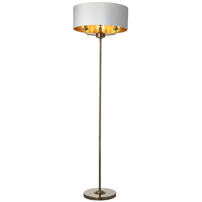 Floor Lamp Multi Bulb Cluster Gold Lined Drum Shade