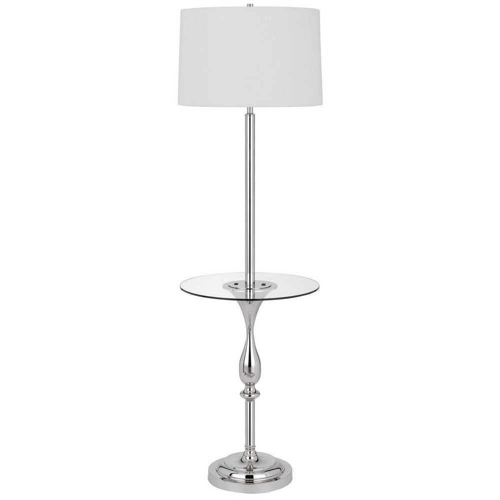 Floor Lamp Polished Chrome Finish with Integrated USB Port