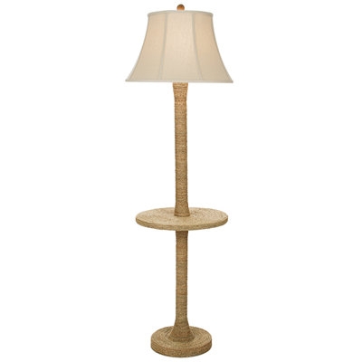 Floor Lamp Rope Wrapped Body with Coastal Jute Woven Texture
