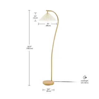 Floor Lamp Slender Frame Arched Pole with Gold Finish