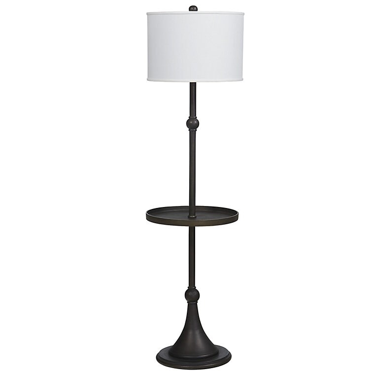 Floor Lamp With Turned Post Design In Antique Bronze Finish