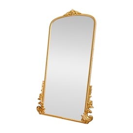 Floor Mirror: Honey Gold Arched Ornate Scrollwork Feet