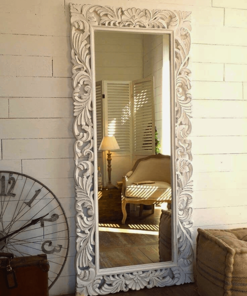 Floor Mirror Ornate White Floor Mirror Floor Length