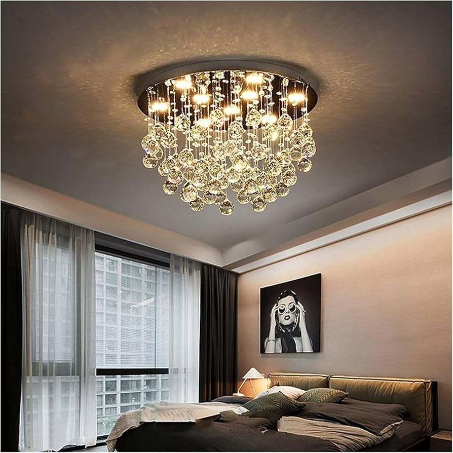 Flush Mount Chandelier Droplets Luxury Flush Mount Lighting